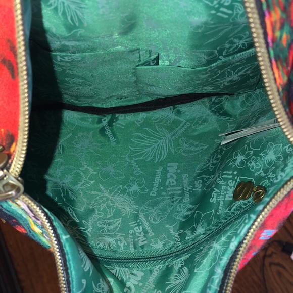 DESIGUAL Colorful Patchwork Crossbody Shoulderbag w Flower Applique DSG Pull Tab - Picture 13 of 16